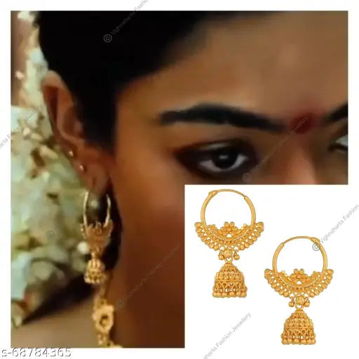 Tollywood Movie vanki 1 Gram Gold Plated alloy Srivalli Jhumki Earring,